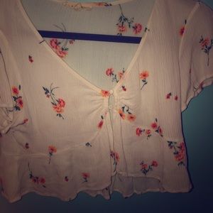 White floral blouse